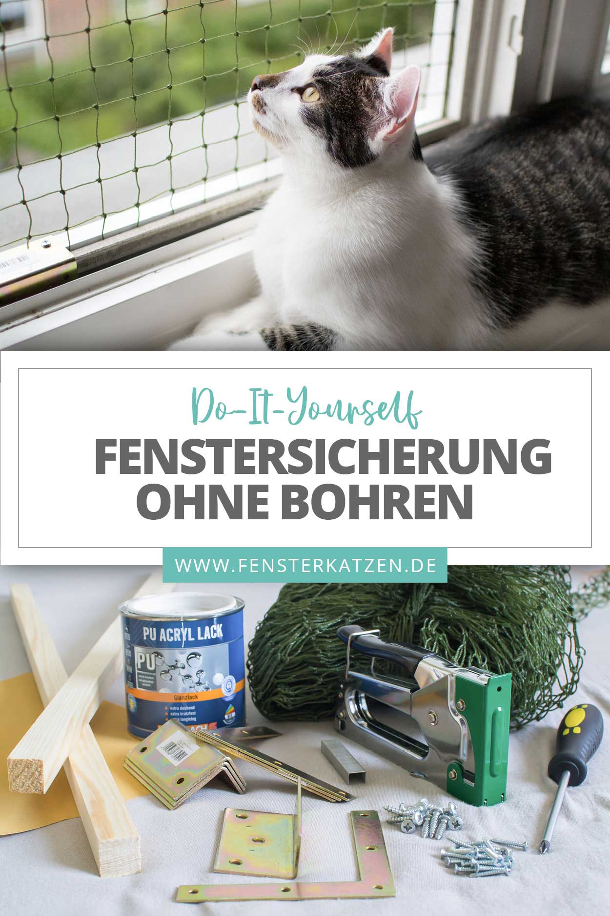 Fenstersicherung für Katzen ohne Bohren selber bauen - DIY